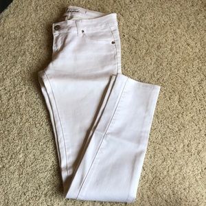 Low rise white jeans